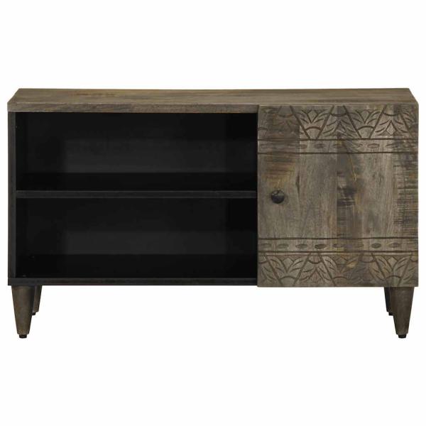 ARDEBO.de - TV-Schrank Hellgrau 80x31,5x46 cm Massivholz Mango