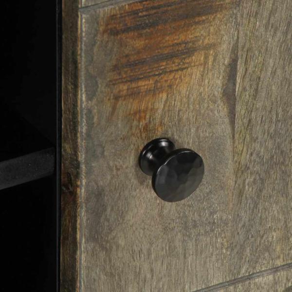 TV-Schrank Hellgrau 80x31,5x46 cm Massivholz Mango