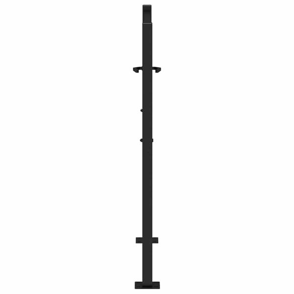 Gartentor Schwarz 105x105 cm Stahl Blatt-Design