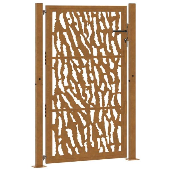 Gartentor 100x150 cm Verwitterungsstahl Trace-Design
