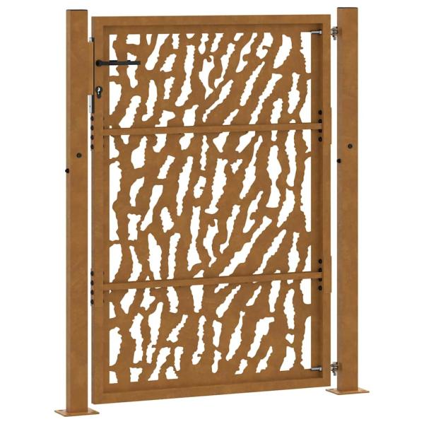 Gartentor 100x150 cm Verwitterungsstahl Trace-Design