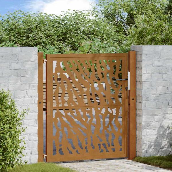 ARDEBO.de - Gartentor 105x105 cm Wetterfester Stahl Spurendesign