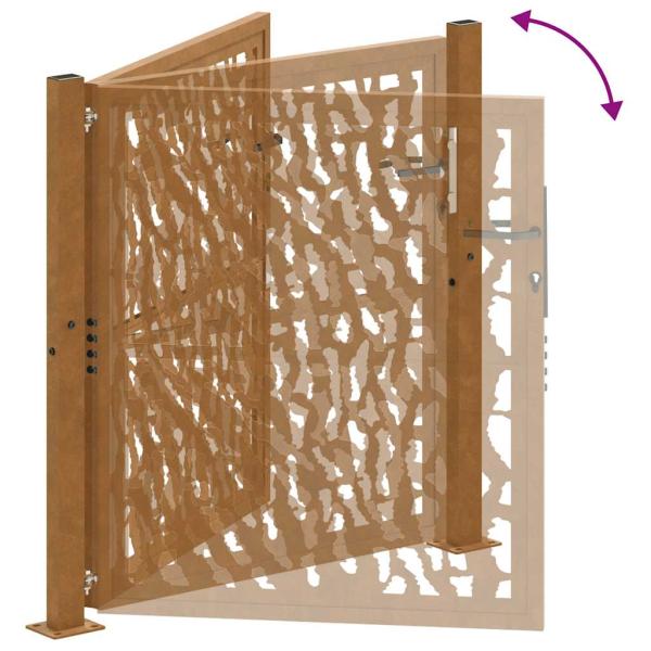 Gartentor 105x105 cm Wetterfester Stahl Spurendesign