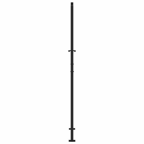 Gartentor Schwarz 105x205 cm Stahl Wellen-Design