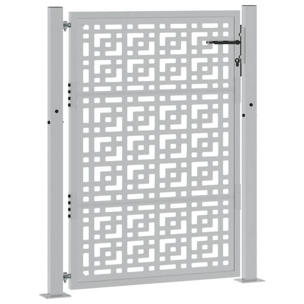 Gartentor 105x130 cm Wetterfester Stahl Kreuz-Design