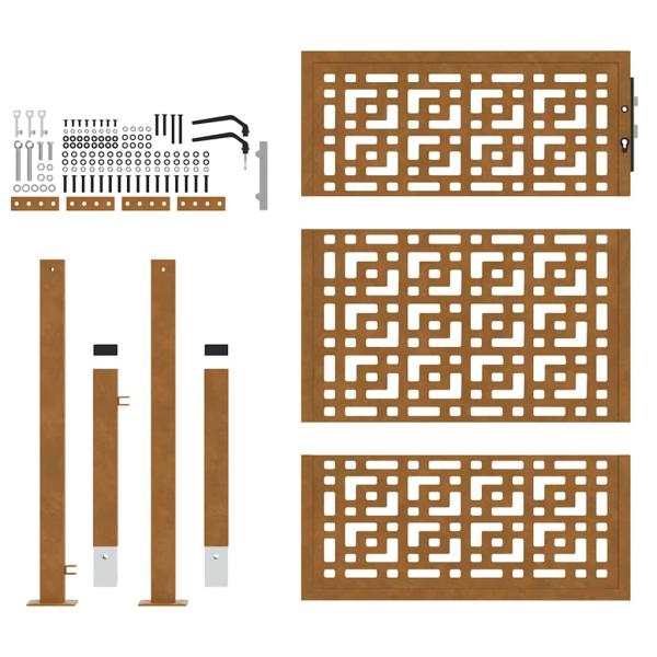 Gartentor 105x130 cm Wetterfester Stahl Kreuz-Design