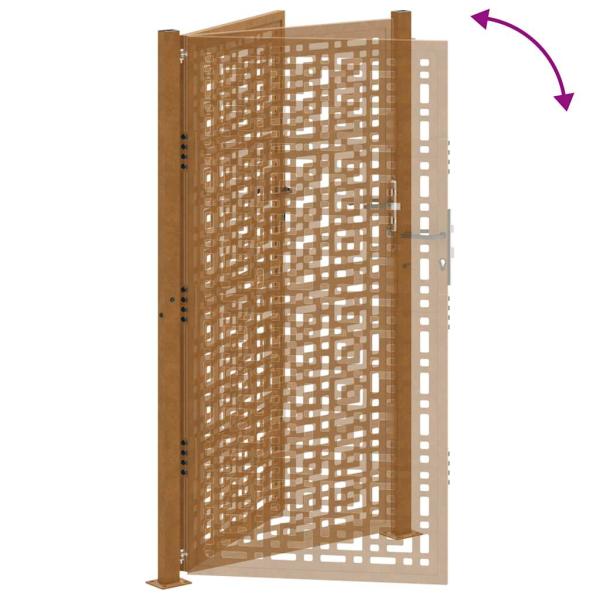 Gartentor 105x180 cm Wetterfester Stahl Kreuz-Design