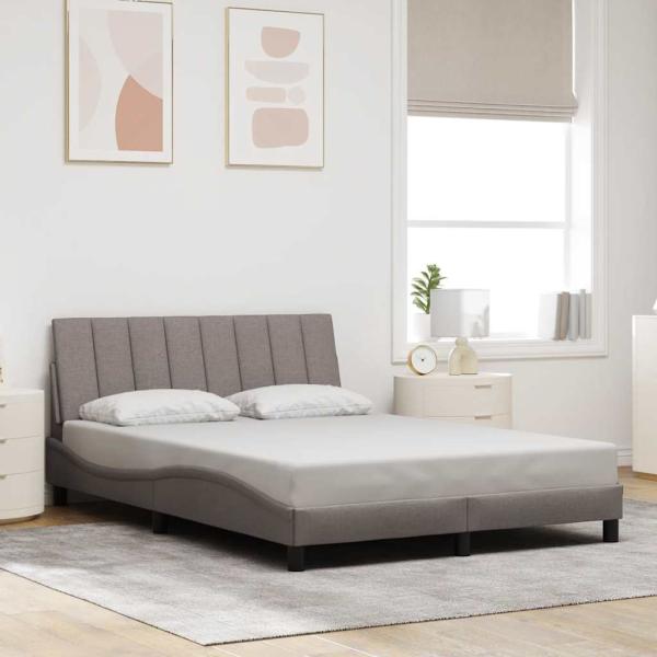 ARDEBO.de - Bettgestell ohne Matratze Taupe 120x200 cm Stoff