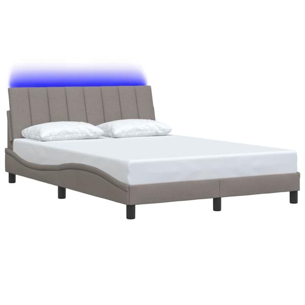Bettgestell ohne Matratze Taupe 120x200 cm Stoff