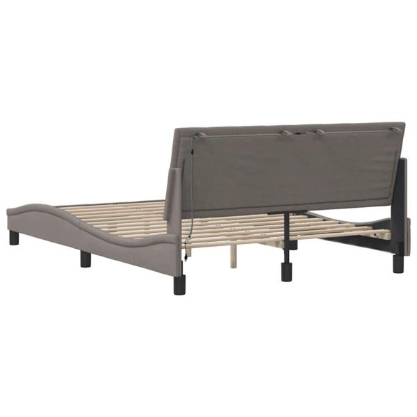 Bettgestell ohne Matratze Taupe 120x200 cm Stoff