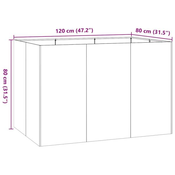 Pflanzkübel Rostig 120x80x80 cm Wetterfester Stahl