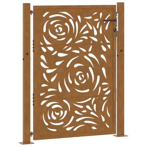 Gartentor 105x130 cm Wetterfester Stahl Flammen-Design