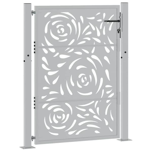Gartentor 105x130 cm Wetterfester Stahl Flammen-Design