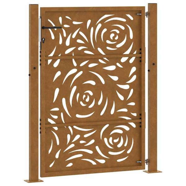 Gartentor 105x130 cm Wetterfester Stahl Flammen-Design