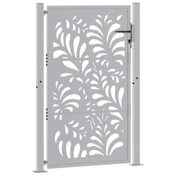 Gartentor 105x155 cm Wetterfester Stahl Wellen-Design