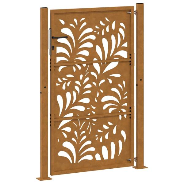 Gartentor 105x155 cm Wetterfester Stahl Wellen-Design