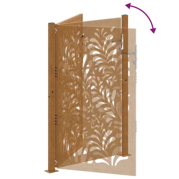 Gartentor 105x155 cm Wetterfester Stahl Wellen-Design