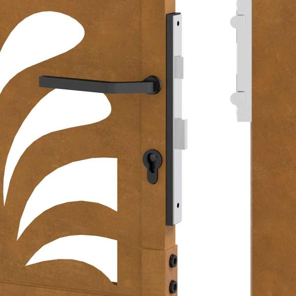 Gartentor 105x155 cm Wetterfester Stahl Wellen-Design