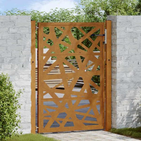 ARDEBO.de - Gartentor 105x130 cm Wetterfester Stahl Lichtdesign