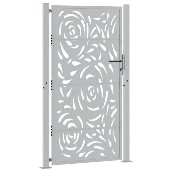 Gartentor 105x180 cm Wetterfester Stahl Flammen-Design