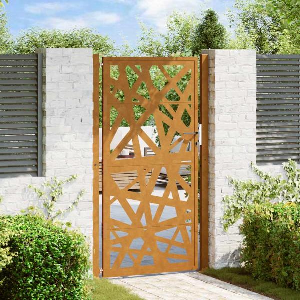 ARDEBO.de - Gartentor 105x180 cm Wetterfester Stahl Lichtdesign