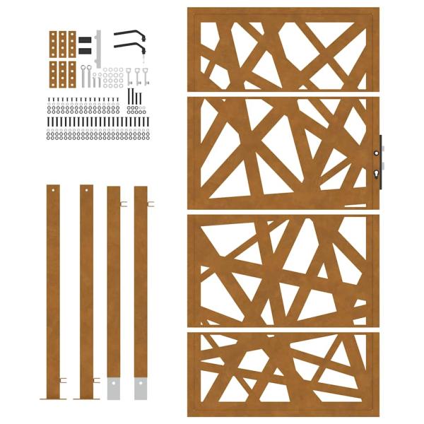 Gartentor 105x180 cm Wetterfester Stahl Lichtdesign