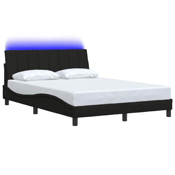 Bettgestell ohne Matratze Schwarz 140x190 cm Stoff