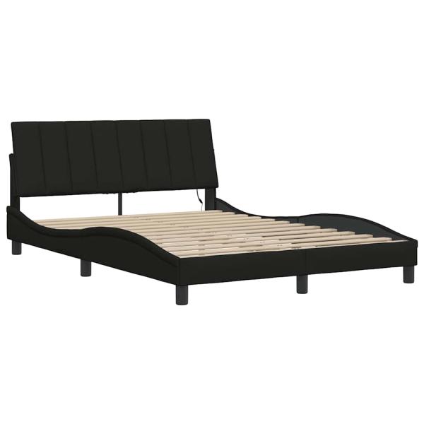 Bettgestell ohne Matratze Schwarz 140x190 cm Stoff