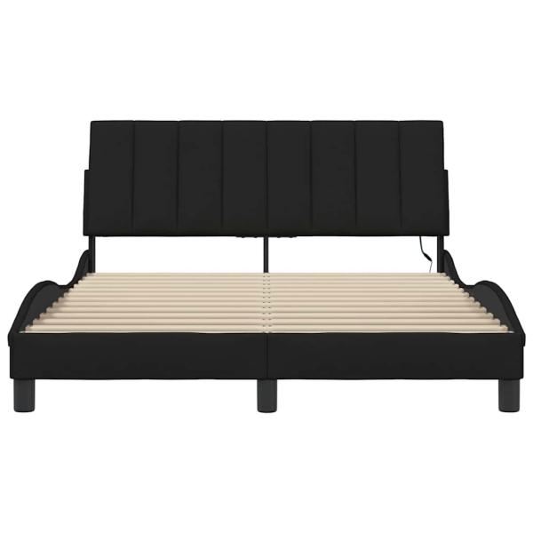 Bettgestell ohne Matratze Schwarz 140x190 cm Stoff