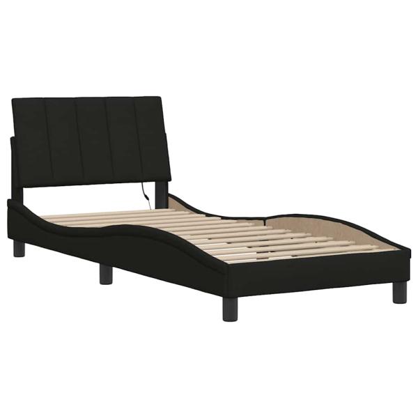 Bettgestell ohne Matratze Schwarz 90x190 cm Stoff