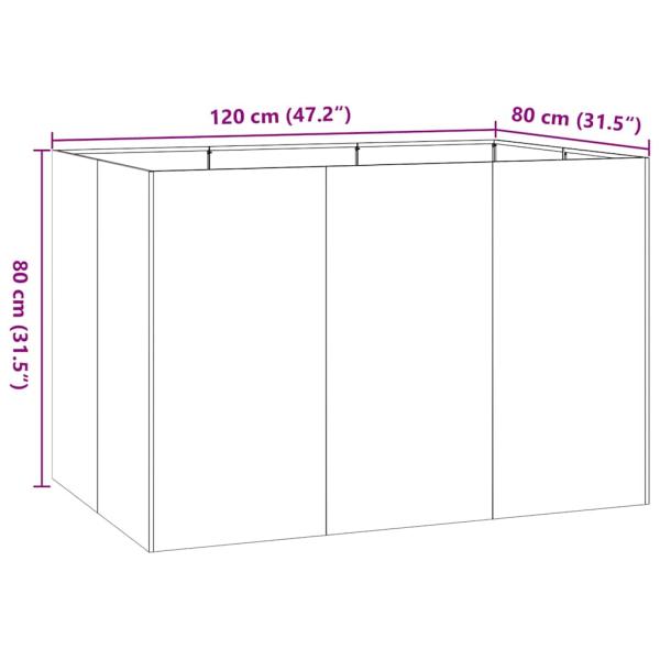 Pflanzgefäß Anthrazit 120x80x80 cm Stahl