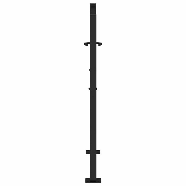 Gartentor Schwarz 105x105 cm Stahl Wellen-Design
