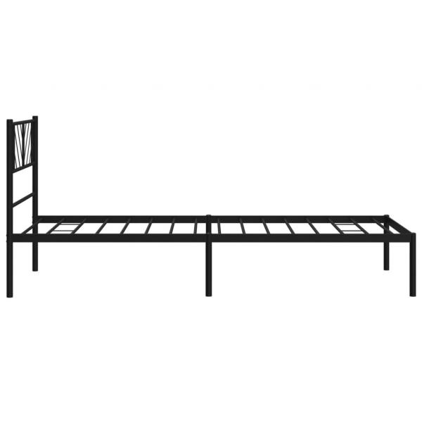 Bettgestell mit Kopfteil Metall Schwarz 90x200 cm