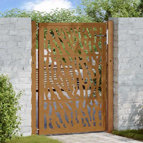 ARDEBO.de - Gartentor 105x130 cm Wetterfester Stahl Spurendesign