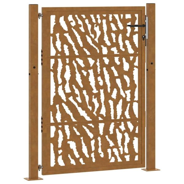 Gartentor 105x130 cm Wetterfester Stahl Spurendesign