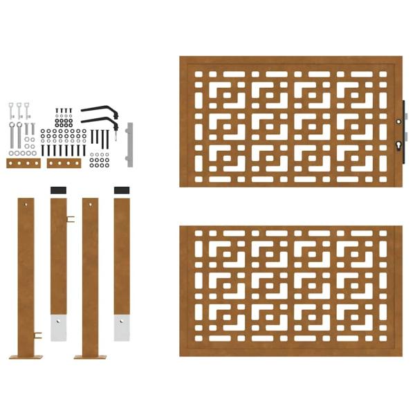 Gartentor 105x105 cm Wetterfester Stahl Kreuz-Design