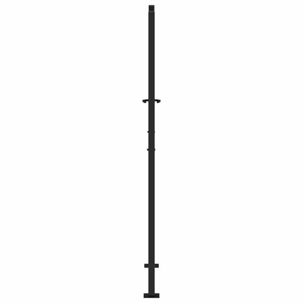 Gartentor Schwarz 105x180 cm Stahl Wellen-Design