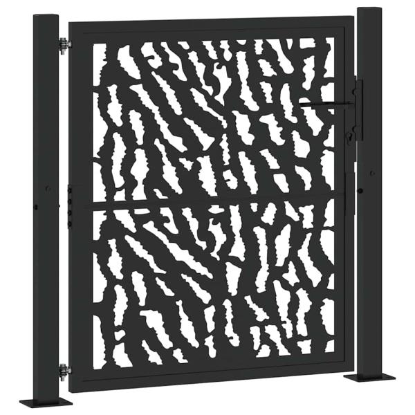 Gartentor Schwarz 100x100 cm Stahl Trace Design