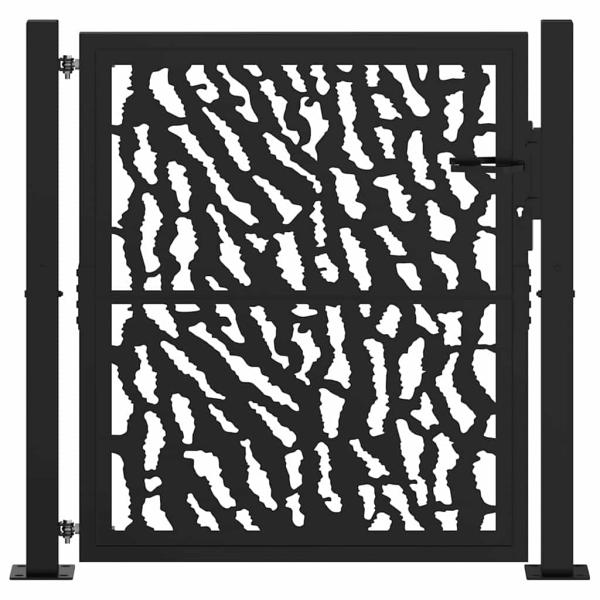 Gartentor Schwarz 100x100 cm Stahl Trace Design