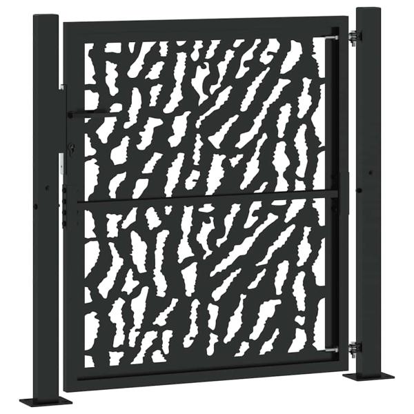 Gartentor Schwarz 100x100 cm Stahl Trace Design