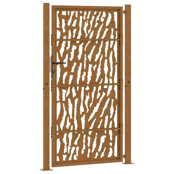 Gartentor 105x180 cm Wetterfester Stahl Spurendesign