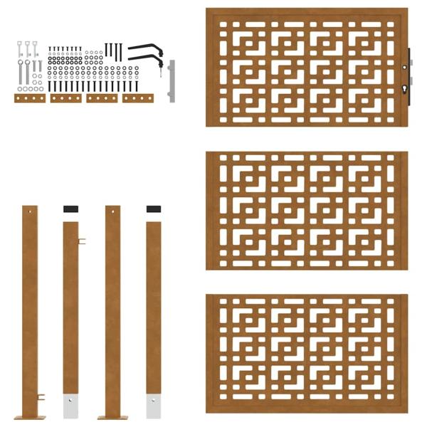 Gartentor 105x155 cm Wetterfester Stahl Kreuz-Design