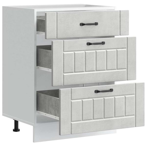 Küchen-Unterschrank Lucca Betongrau Holzwerkstoff