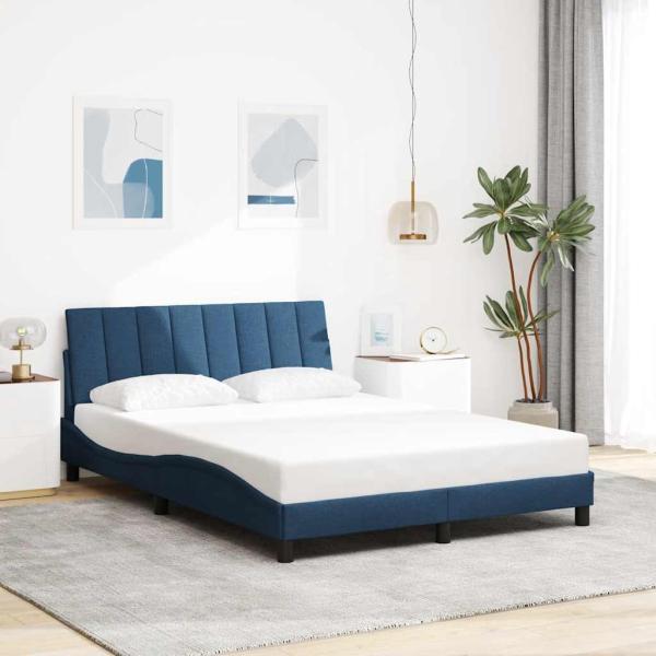 ARDEBO.de - Bettgestell ohne Matratze Blau 140x200 cm Stoff