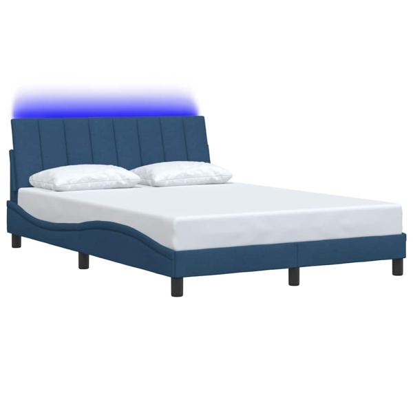 Bettgestell ohne Matratze Blau 140x200 cm Stoff
