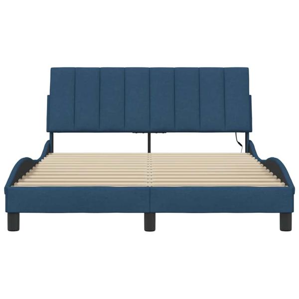 Bettgestell ohne Matratze Blau 140x200 cm Stoff