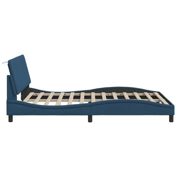 Bettgestell ohne Matratze Blau 140x200 cm Stoff