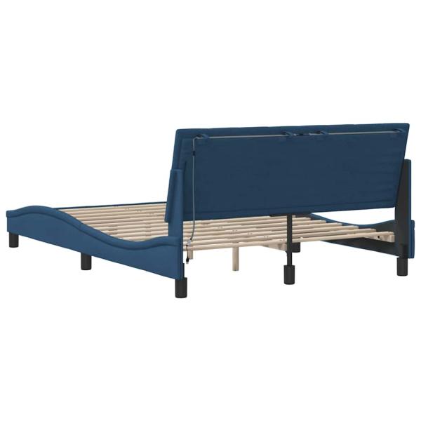 Bettgestell ohne Matratze Blau 140x200 cm Stoff