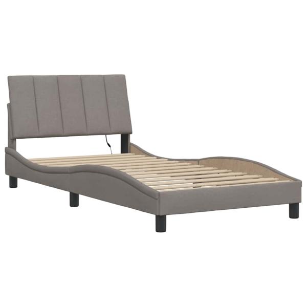 Bettgestell ohne Matratze Taupe 100x200 cm Stoff
