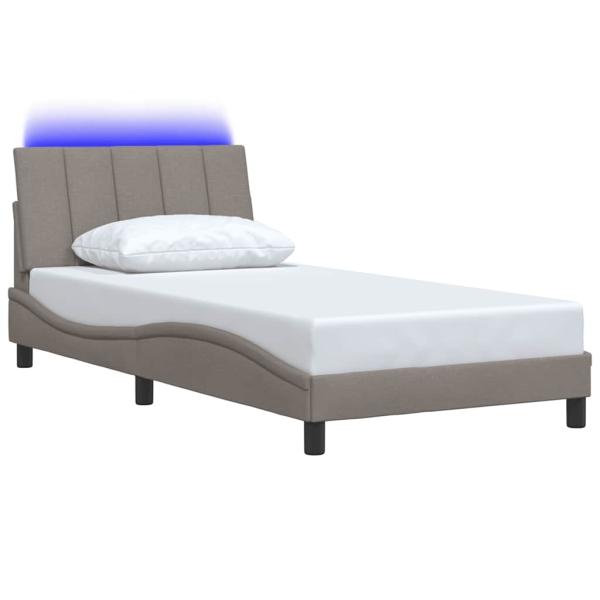 Bettgestell ohne Matratze Taupe 100x200 cm Stoff